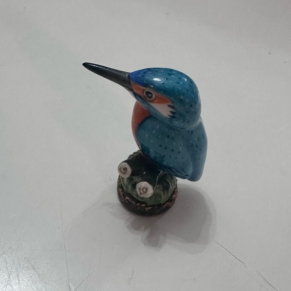 RARE Halcyon Days Enamel Porcelain Kingfisher Desk Seal - Picture 10 of 11